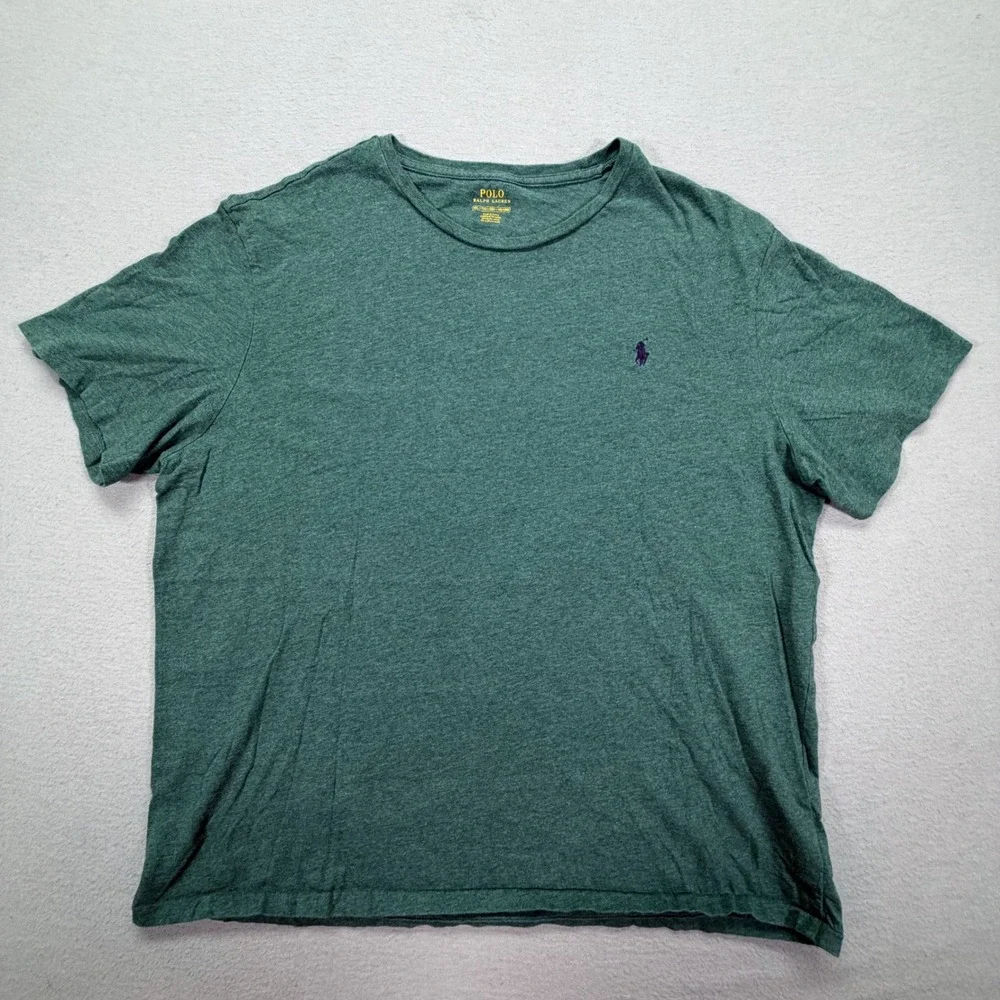 Polo Ralph Lauren Mens T-Shirt Classic Fit Green Heather Pony Logo XXL